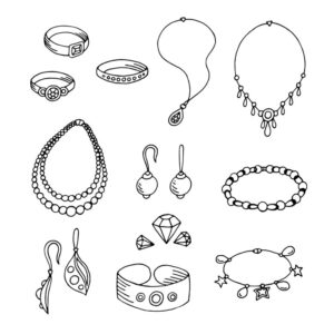 Jewel graphic art black white isolated sketch illustration vector